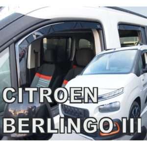 ΑΝΕΜΟΘΡΑΥΣΤΕΣ ΓΙΑ CITROEN BERLINGO III/PEUGEOT RIFTER/OPEL COMBO E 4D/5D LOV 2018+ ΣΕΤ ΑΥΤΟΚΙΝΗΤΟΥ ΑΠΟ ΕΥΚΑΜΠΤΟ ΦΙΜΕ ΠΛΑΣΤΙΚΟ HEKO – 4 ΤΕΜ.