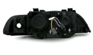 Φανάρια εμπρός angel eyes για BMW E39 (1995-2003) – μαύρα , με λάμπες (Η7) – σετ 2τμχ.