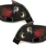 Πίσω φανάρια για Peugeot 206  3/5 πορτο  - μαύρα - σετ 2τμχ.