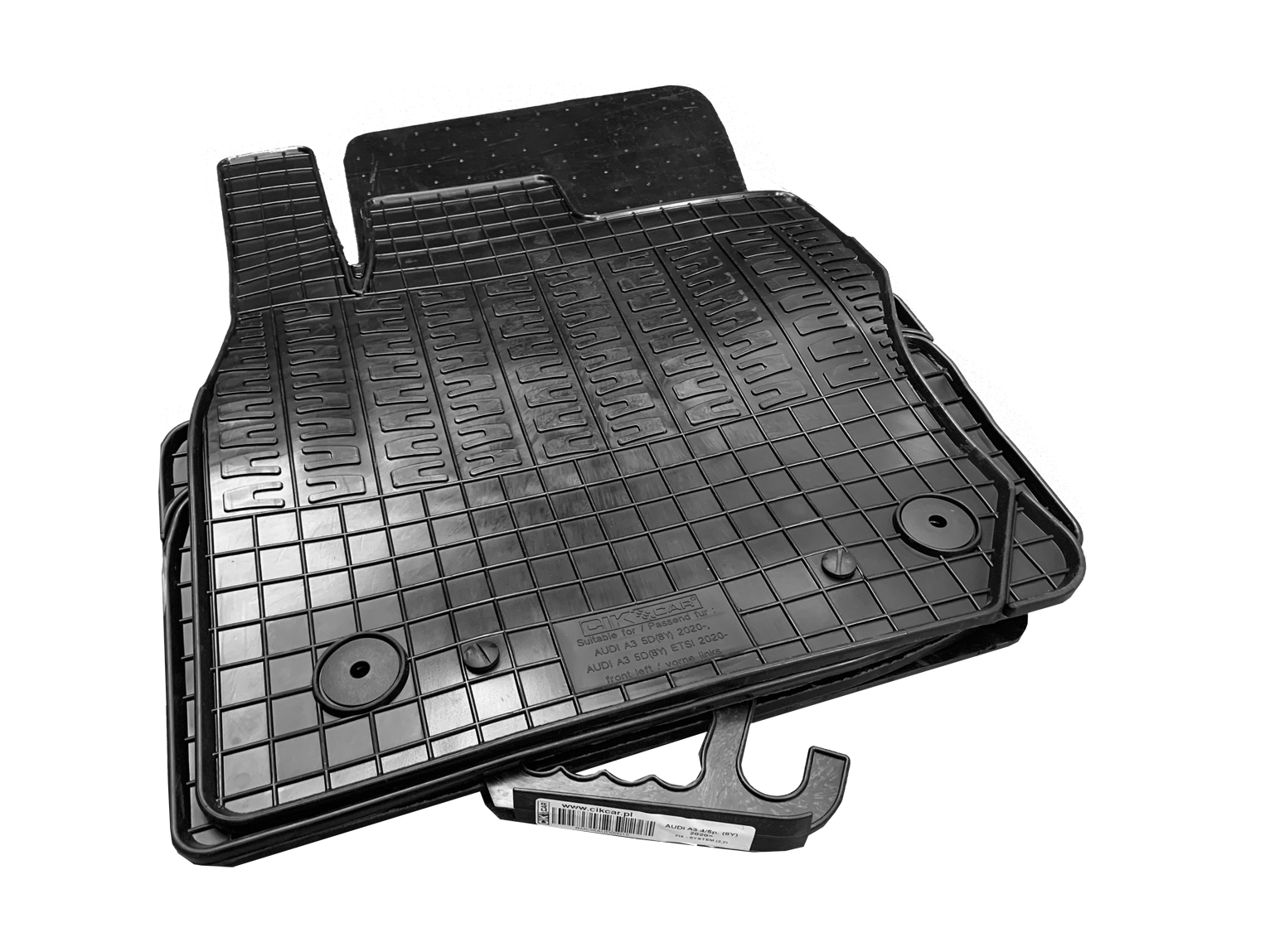 ΜΑΡΚΕ ΠΑΤΑΚΙΑ ΣΕ ΣΚΑΦΗ ΛΑΣΤΙΧΟ ΓΙΑ AUDI A3 8Y 4D / 5D 2020+ ΣΕ ΜΑΥΡΟ ΧΡΩΜΑ ΜΕ ΚΟΥΜΠΩΜΑΤΑ CIK - 4 ΤΕΜ.