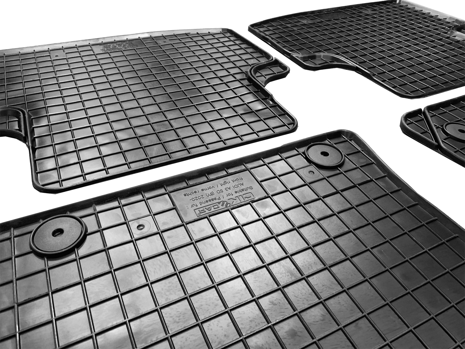 ΜΑΡΚΕ ΠΑΤΑΚΙΑ ΣΕ ΣΚΑΦΗ ΛΑΣΤΙΧΟ ΓΙΑ AUDI A3 8Y 4D / 5D 2020+ ΣΕ ΜΑΥΡΟ ΧΡΩΜΑ ΜΕ ΚΟΥΜΠΩΜΑΤΑ CIK - 4 ΤΕΜ.