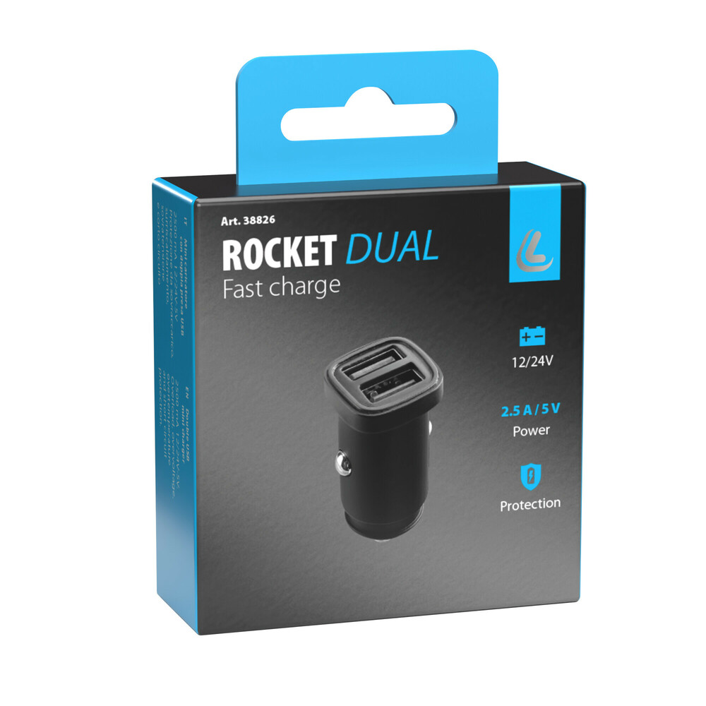 ΦΟΡΤΙΣΤΗΣ ΑΝΑΠΤΗΡΑ ΜΕ 2 ΘΥΡΕΣ USB 2100mA 12/24V LED FAST CHARGE