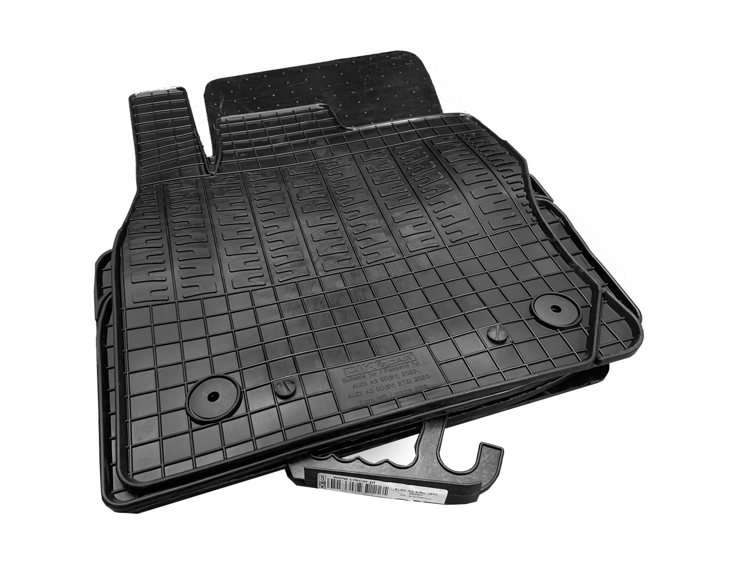 ΜΑΡΚΕ ΠΑΤΑΚΙΑ ΣΕ ΣΚΑΦΗ ΛΑΣΤΙΧΟ ΓΙΑ AUDI A3 8Y ETSI 4D / 5D 2020+ ΣΕ ΜΑΥΡΟ ΧΡΩΜΑ ΜΕ ΚΟΥΜΠΩΜΑΤΑ CIK - 4 ΤΕΜ.