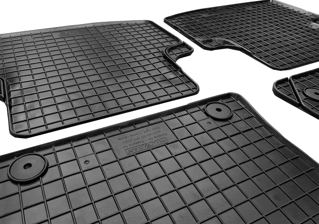 ΜΑΡΚΕ ΠΑΤΑΚΙΑ ΣΕ ΣΚΑΦΗ ΛΑΣΤΙΧΟ ΓΙΑ AUDI A3 8Y ETSI 4D / 5D 2020+ ΣΕ ΜΑΥΡΟ ΧΡΩΜΑ ΜΕ ΚΟΥΜΠΩΜΑΤΑ CIK - 4 ΤΕΜ.