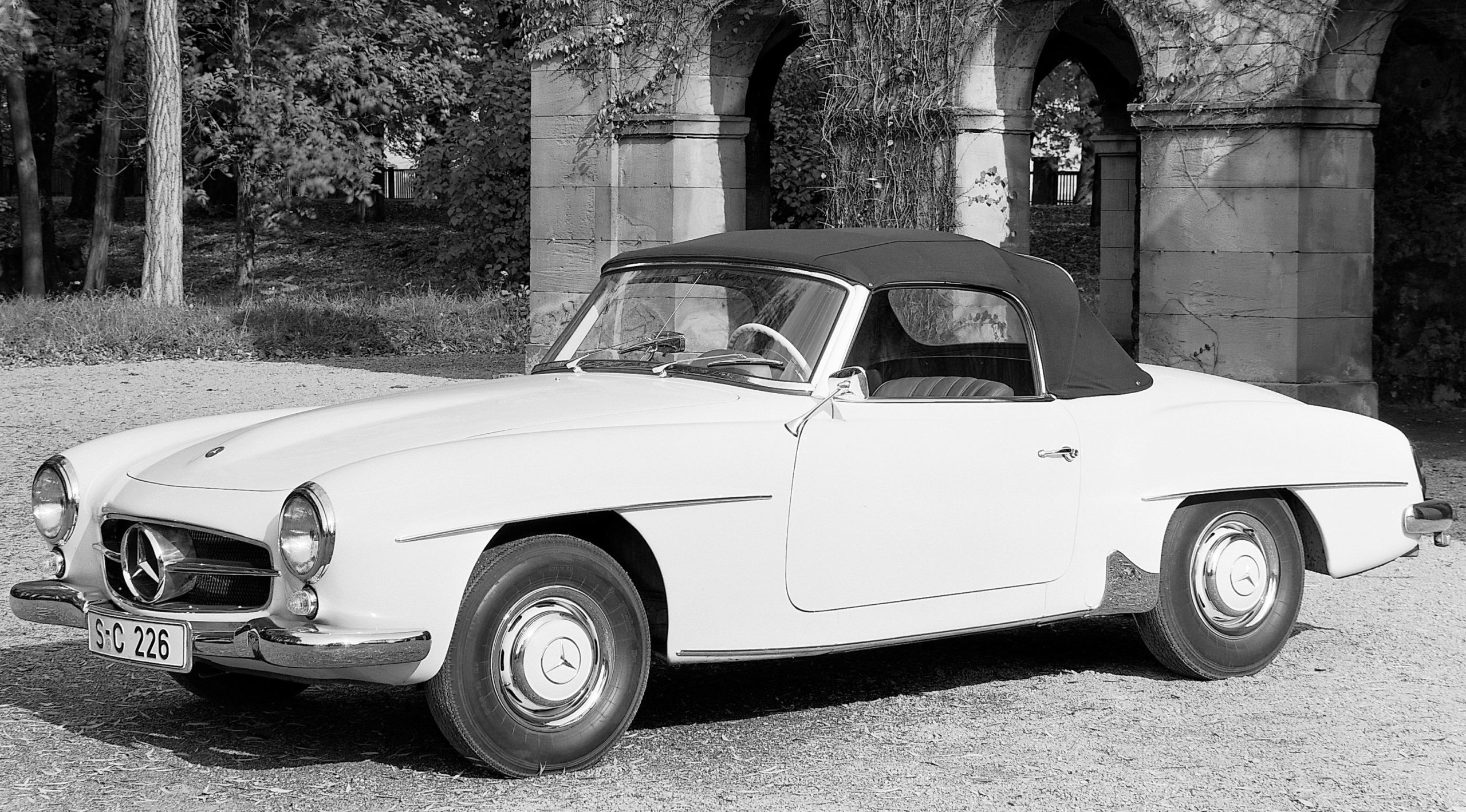 Κουκούλα αυτοκινήτου συμβατή με Mercedes-Benz 190 SL (121 B II) (05/55 - 05/63) αδιάβροχη και με επένδυση 4290x1740x1280-1320