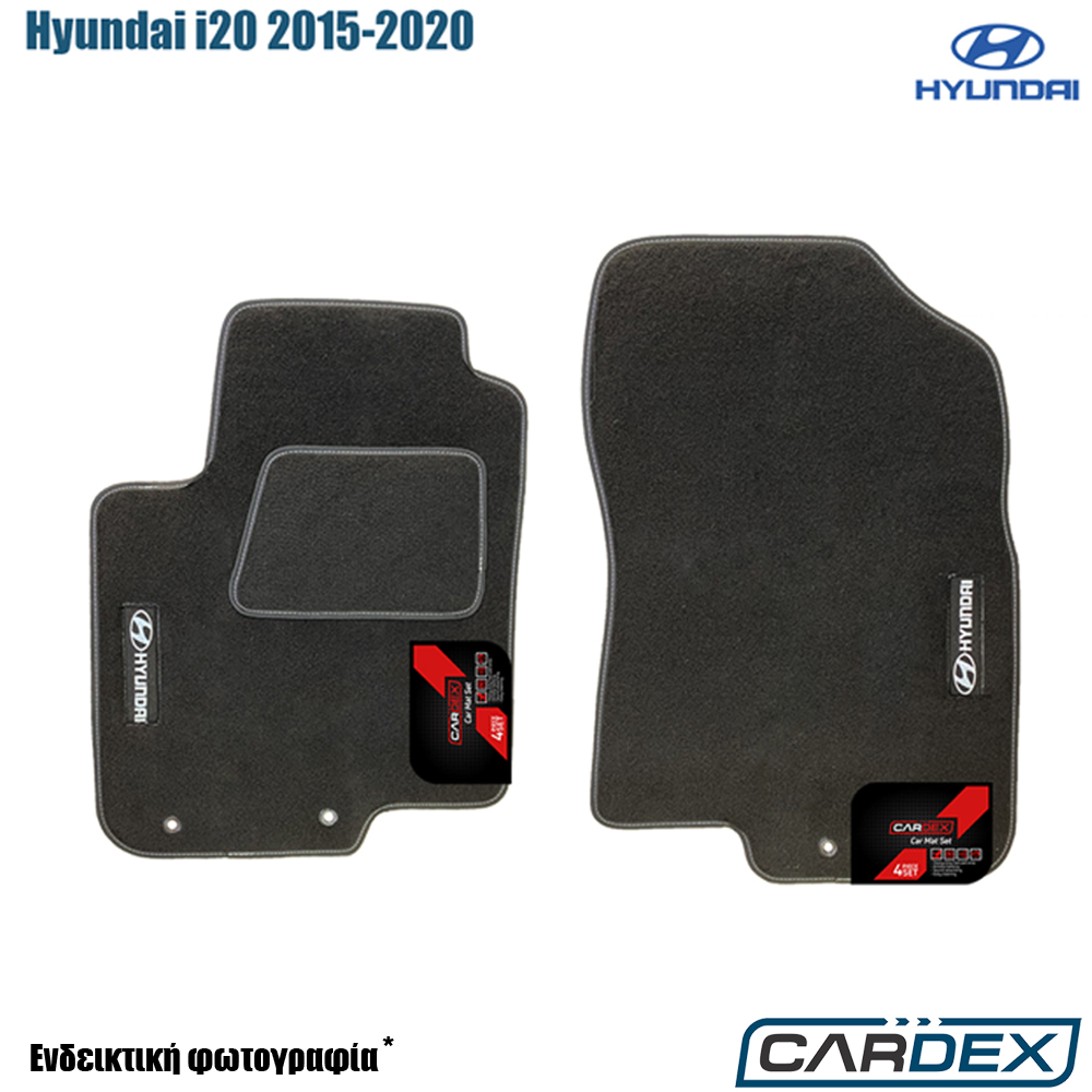 Πατάκια Αυτοκινήτου Hyundai i20 2015-2020 Μαρκέ μοκέτα Eco-Line 2τμχ της Cardex