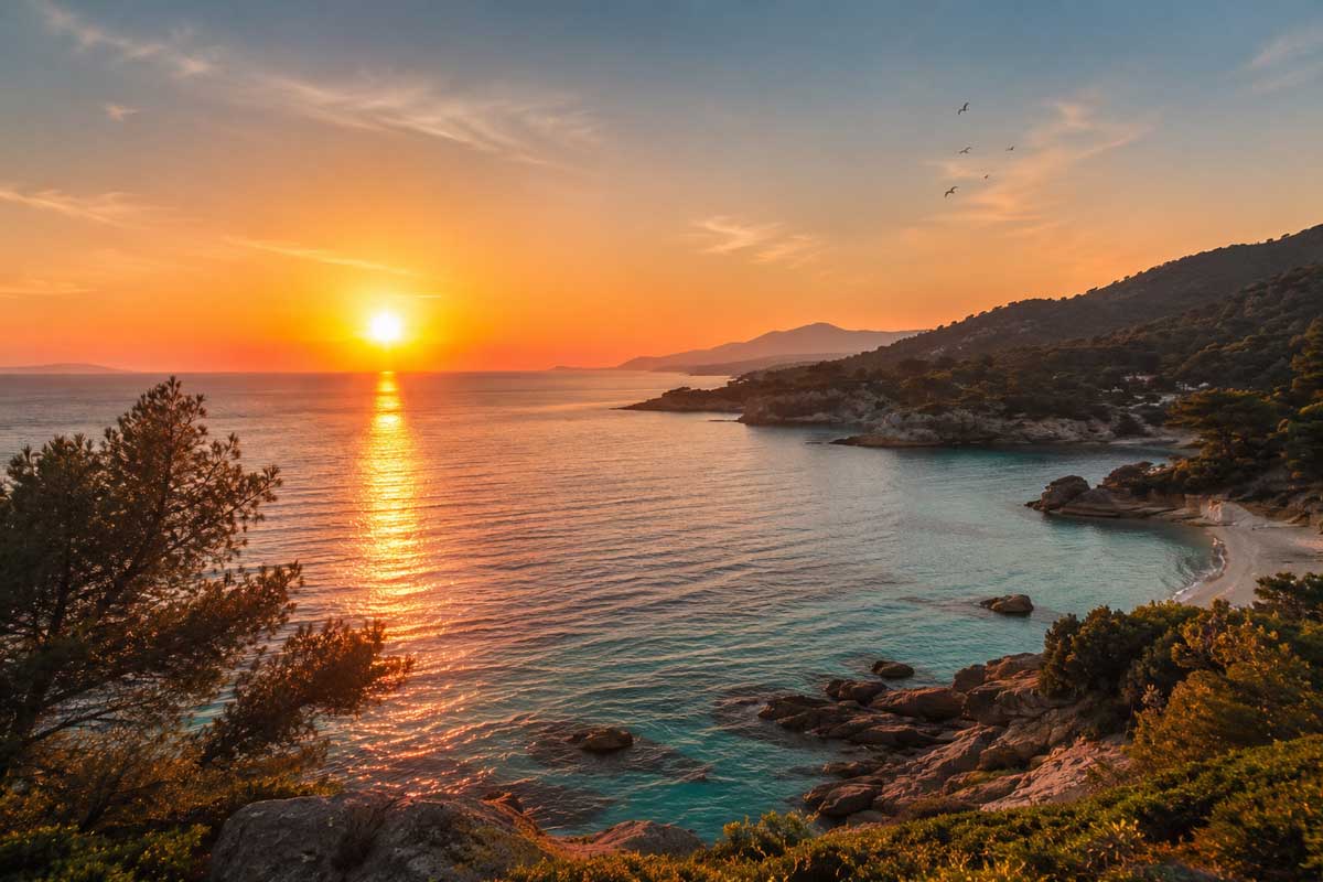 roadtrip sithwnia halkidiki acrotel resort sunset