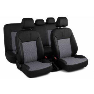 Σετ μαρκέ Καλύμματα Καθισμάτων TOYOTA YARIS XP130 2011-2020 μαύρα πικέ με γκρί γερμανικό ύφασμα